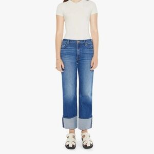MOTHER Blue Ankle Cropped Jeans